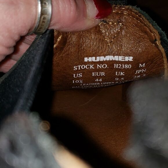 Hummer Mens Casual Chelsea Style Slip On Black‎ Leather Driving Shoes Size 10½ - Picture 7 of 9